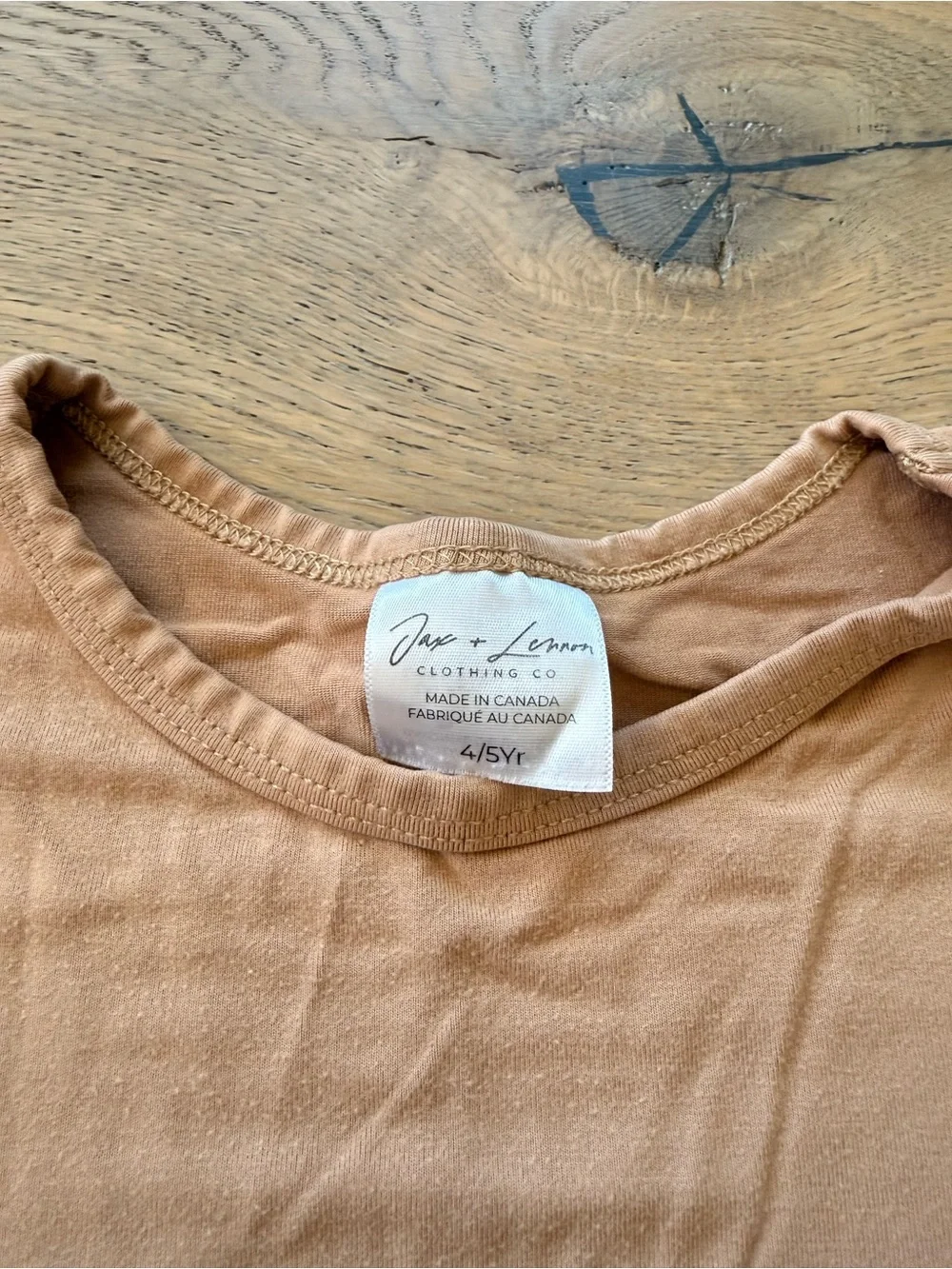 Jax & Lennon co light terra cotta kids basic tshirt